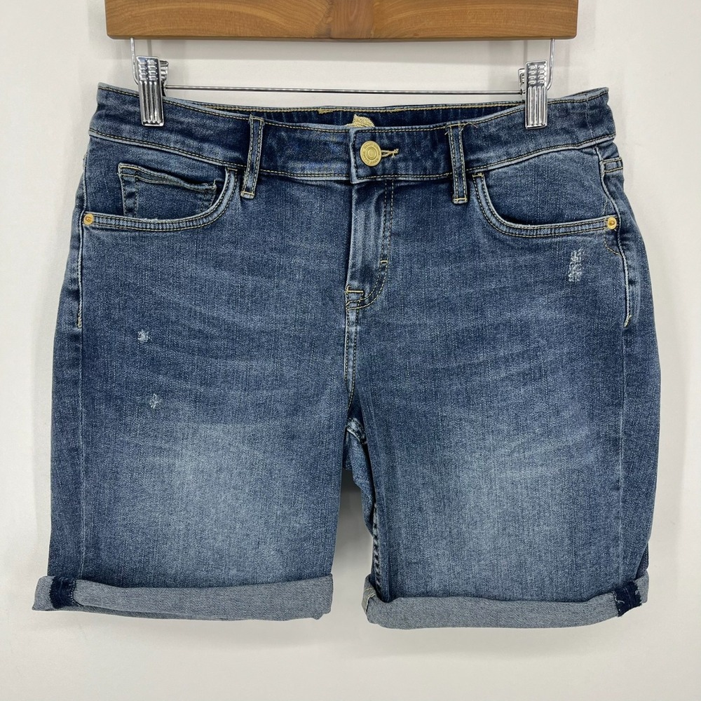 Tommy‎ Bahama Denim Shorts Women's Size 30 Blue Bermuda Mid Shore Raw